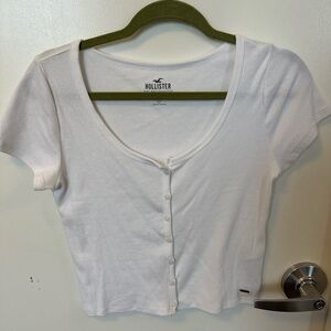 Hollister White Baby Tee